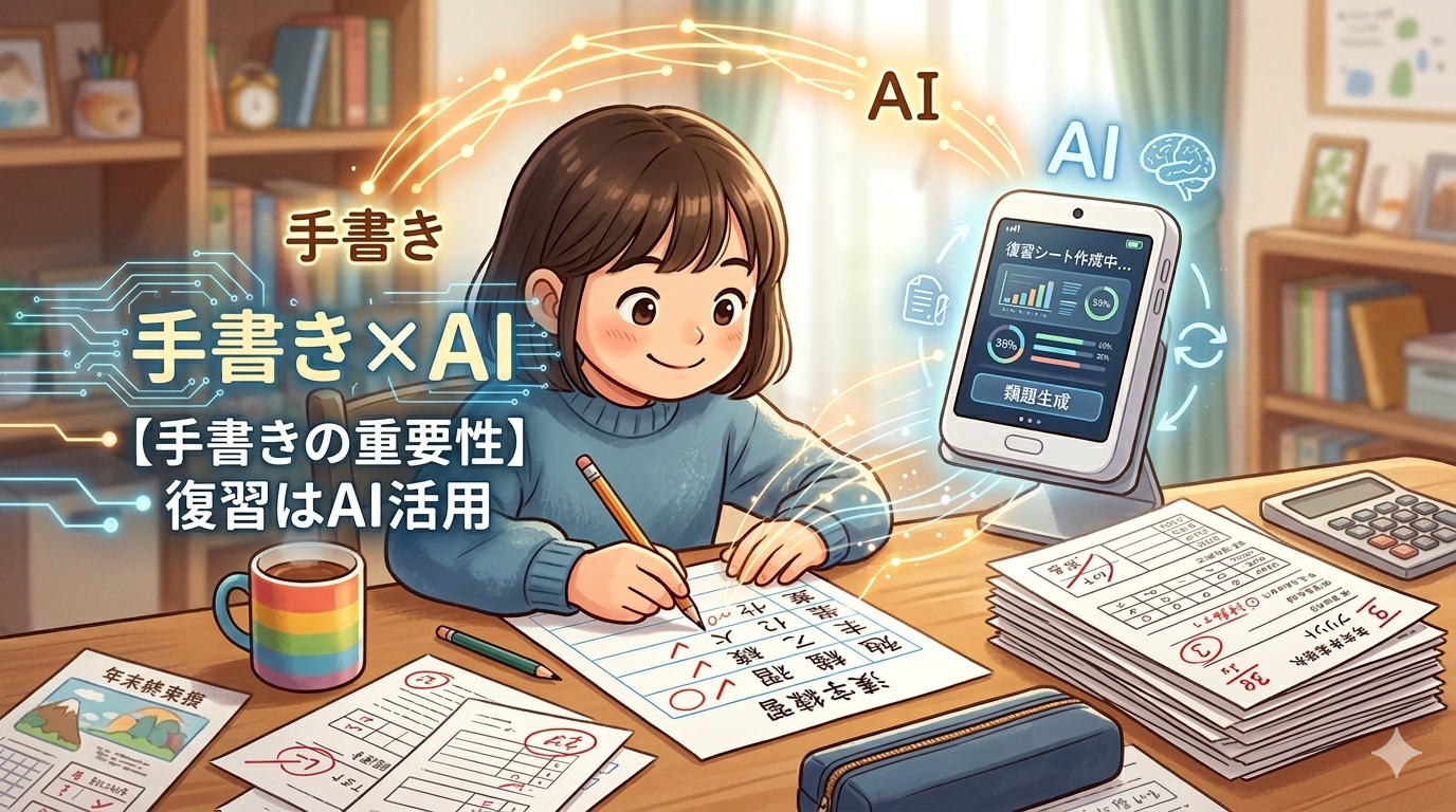 「手書き学習」×「AI復習」のハイブリッド活用！年度末のプリント整理を「成長」のチャンスに