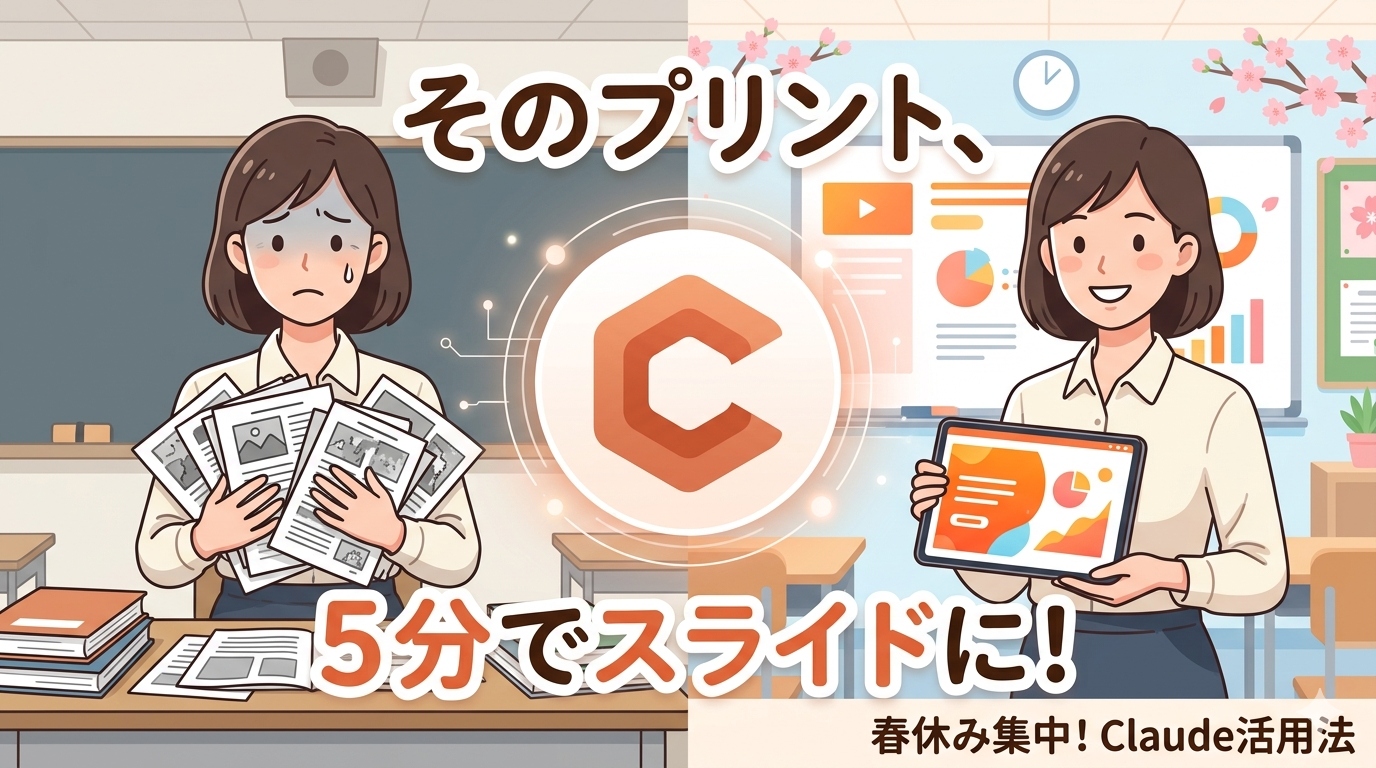 春休みの5分で話題のClaude（クロード）キャッチアップ！「教室の利用ルール」スライドを自動生成
